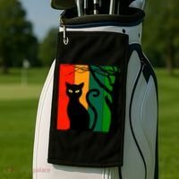 Retro Halloween Cat Golf Towel thumb 2