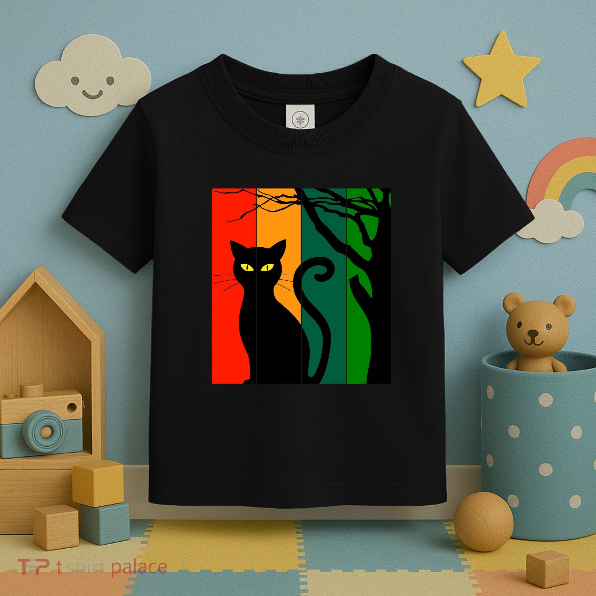Retro Halloween Cat Toddler T-Shirt