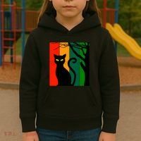 Retro Halloween Cat Kids Hoodie thumb 3
