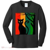 Retro Halloween Cat Kids Long Sleeve Shirt thumb 0