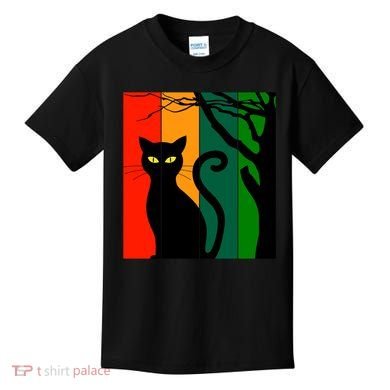 Retro Halloween Cat Kids T-Shirt