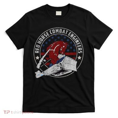 Red Horse Combat Engineer Us Military T-Shirt