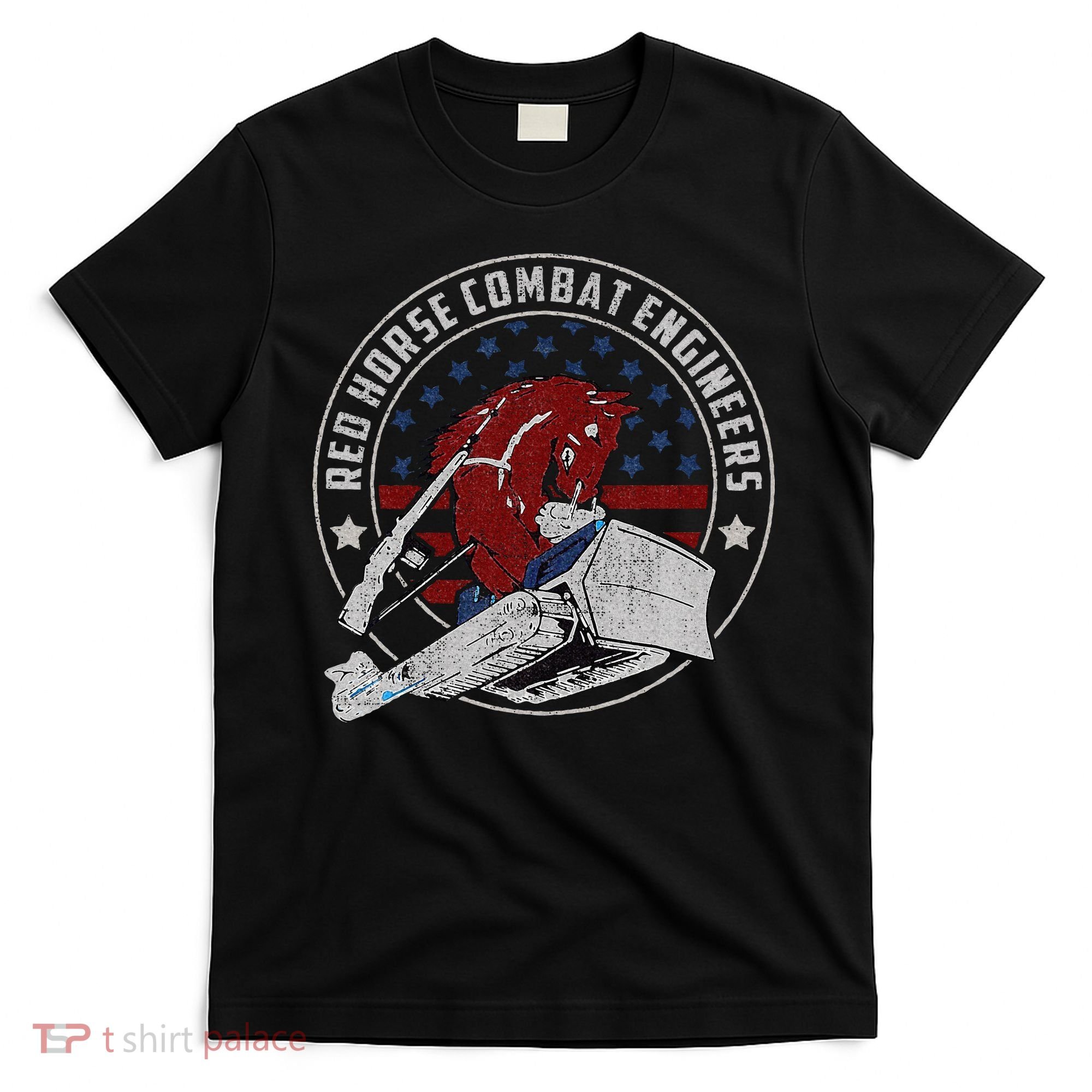 Red Horse Combat Engineer Us Military T-Shirt