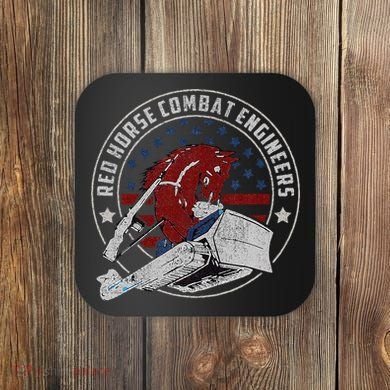 Red Horse Combat Engineer Us Military Coaster
