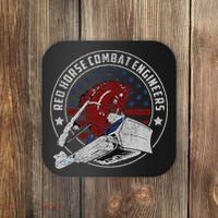 Red Horse Combat Engineer Us Military Coaster thumb 0