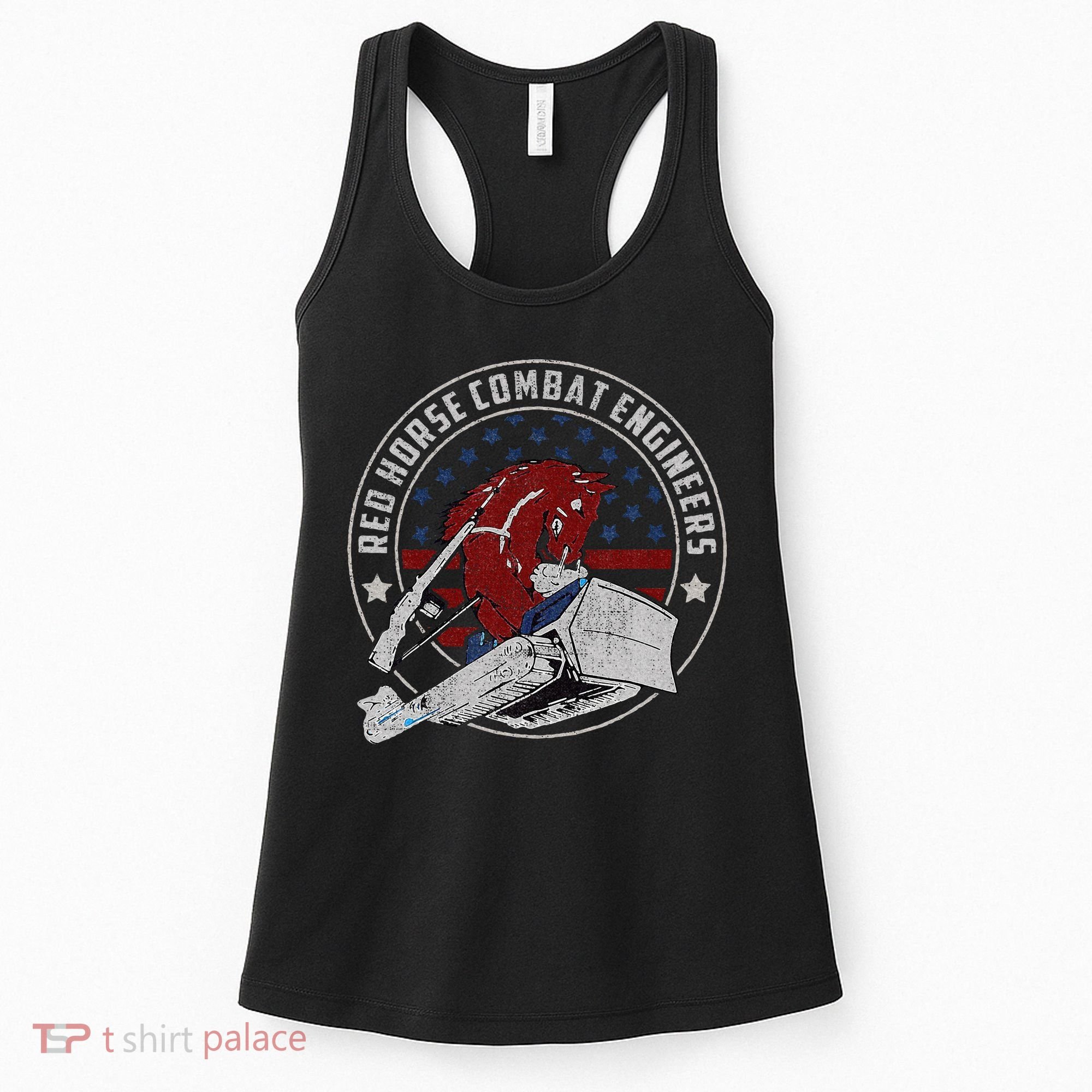 Red Horse Combat Engineer Us Military Women's Tank Top