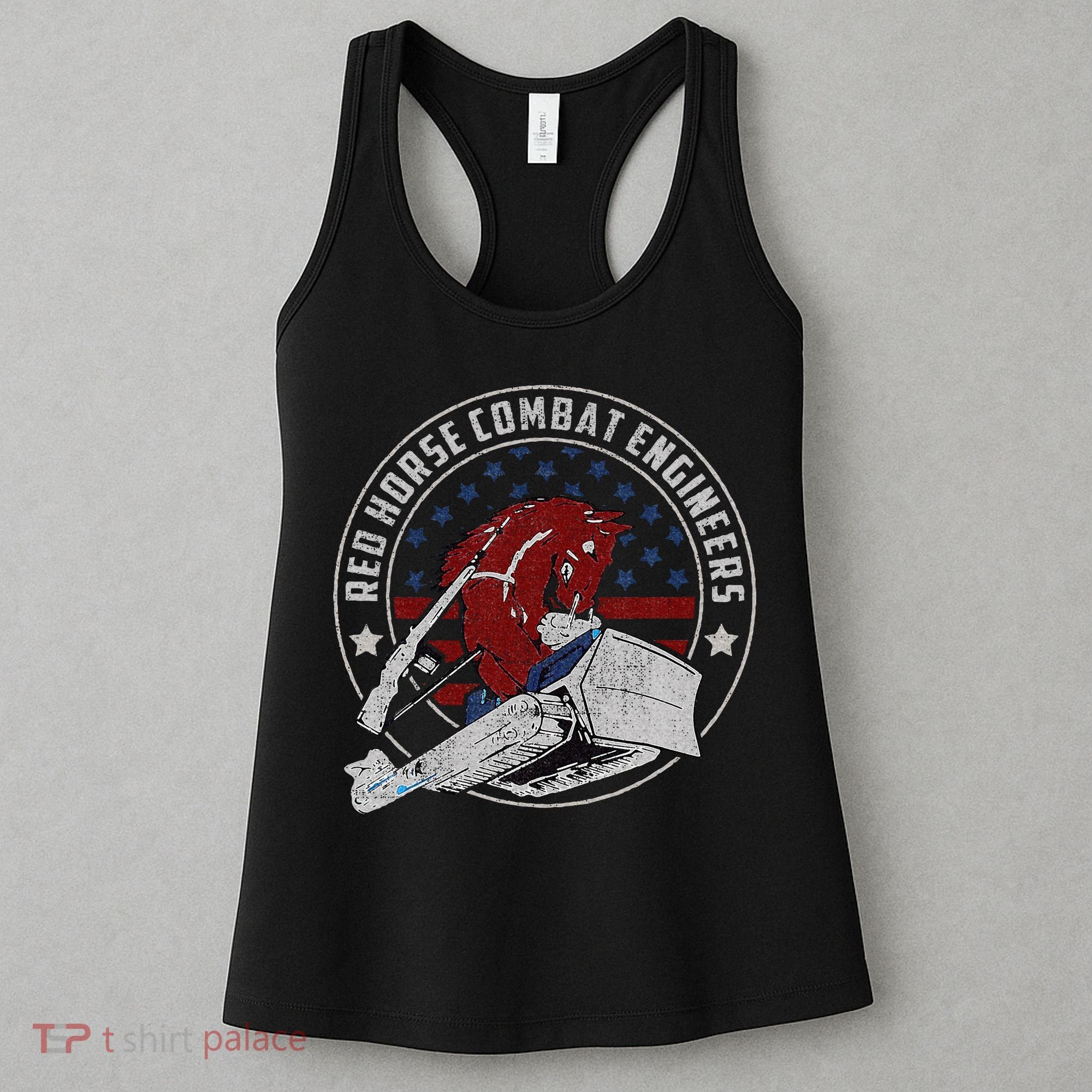Red Horse Combat Engineer Us Military Women's Tank Top