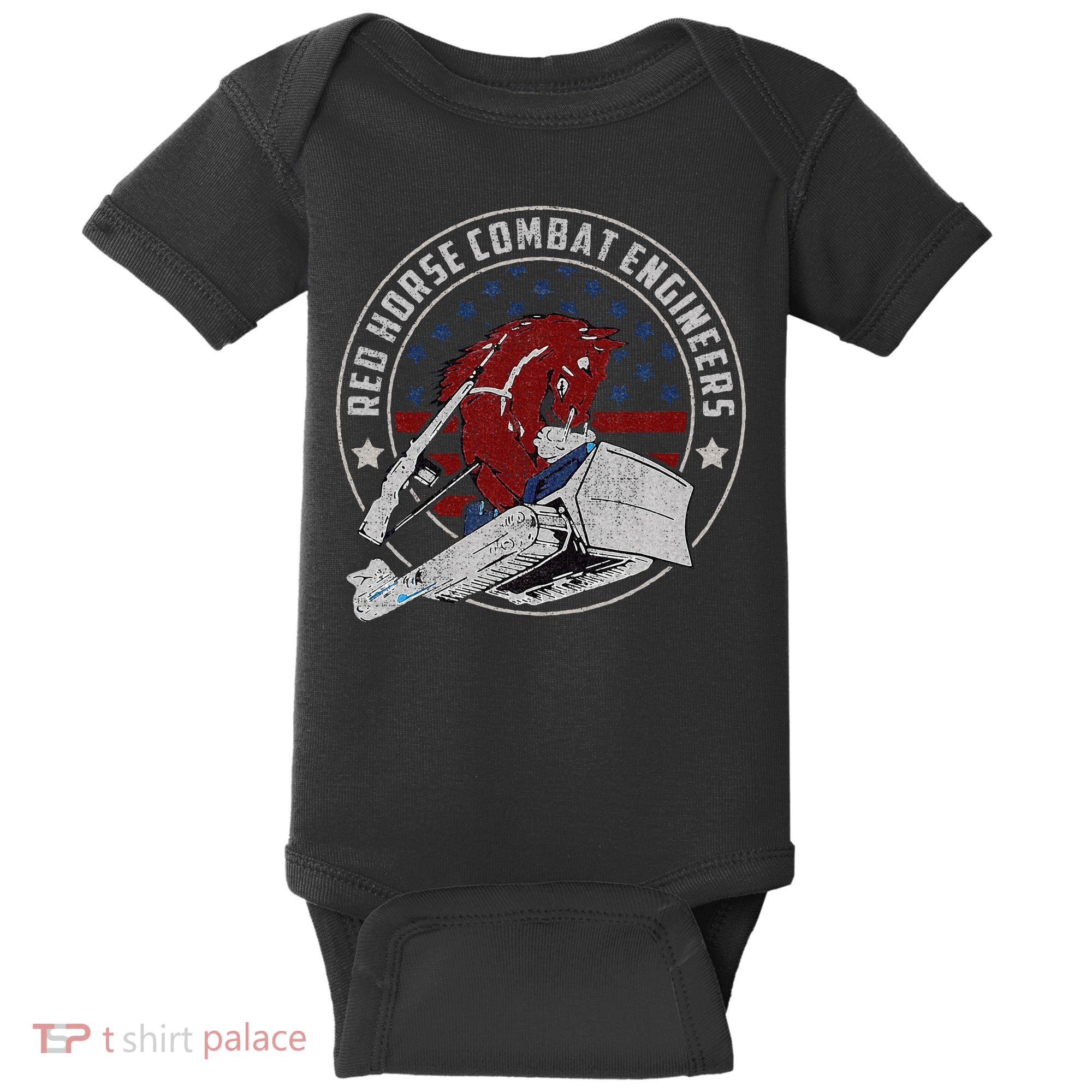 Red Horse Combat Engineer Us Military Baby Bodysuit