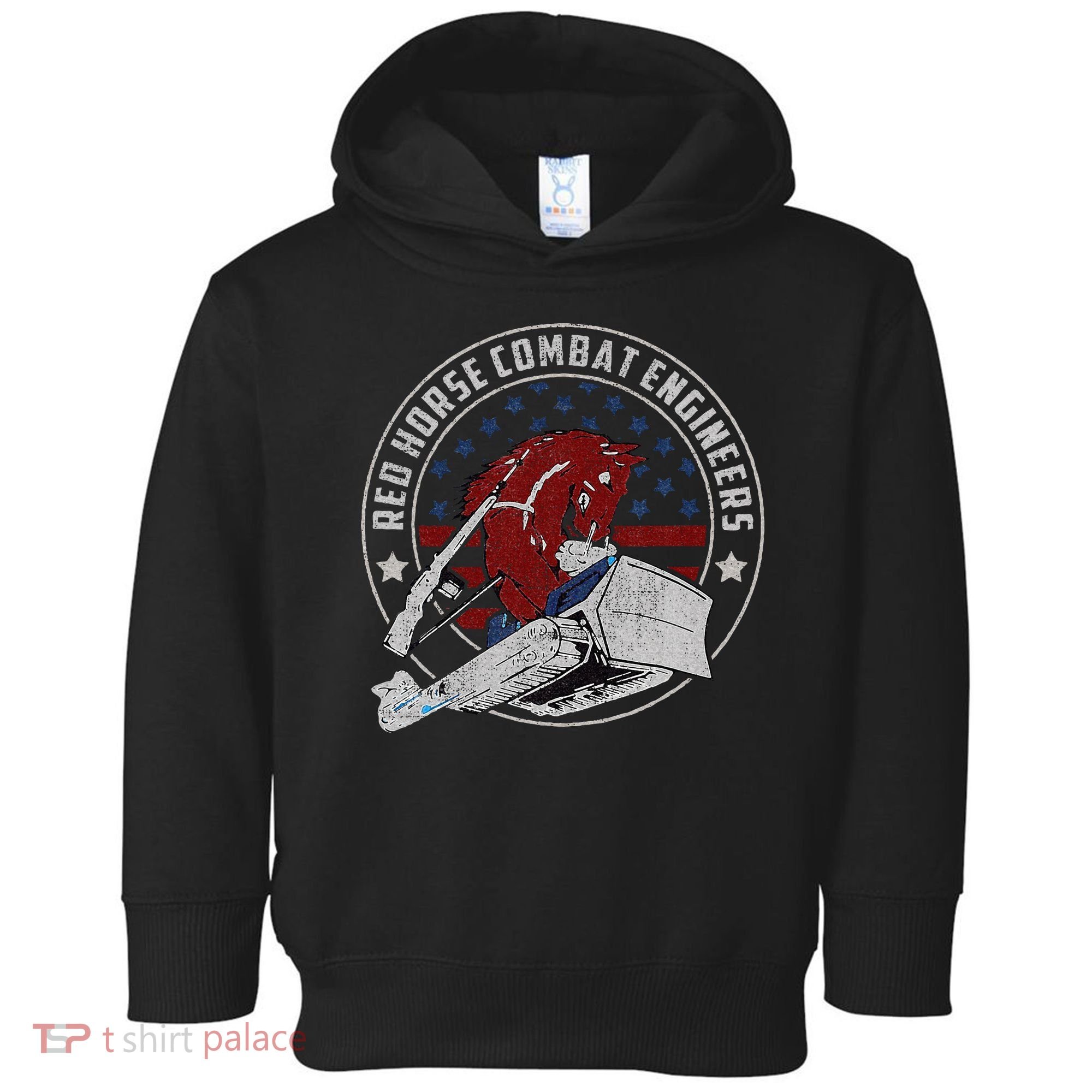 Red Horse Combat Engineer Us Military Toddler Hoodie