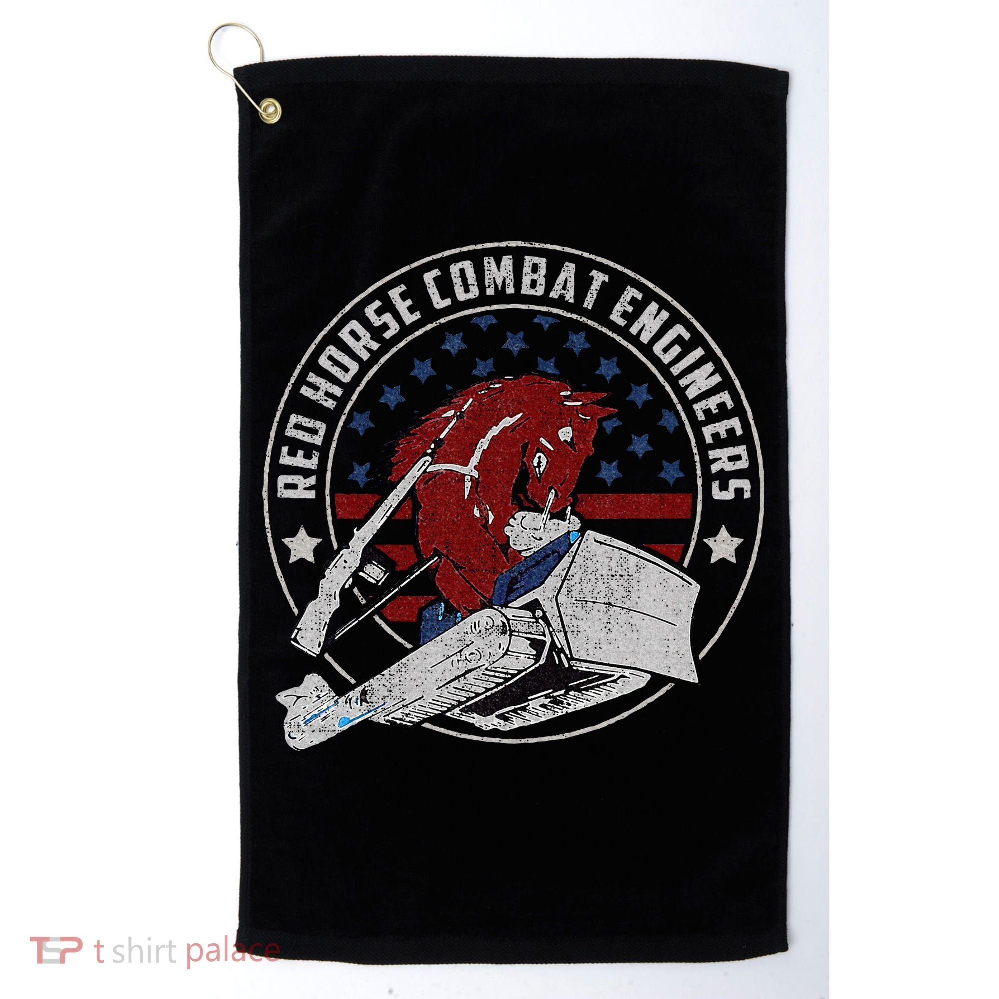 Red Horse Combat Engineer Us Military Golf Towel