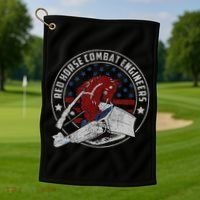 Red Horse Combat Engineer Us Military Golf Towel thumb 1
