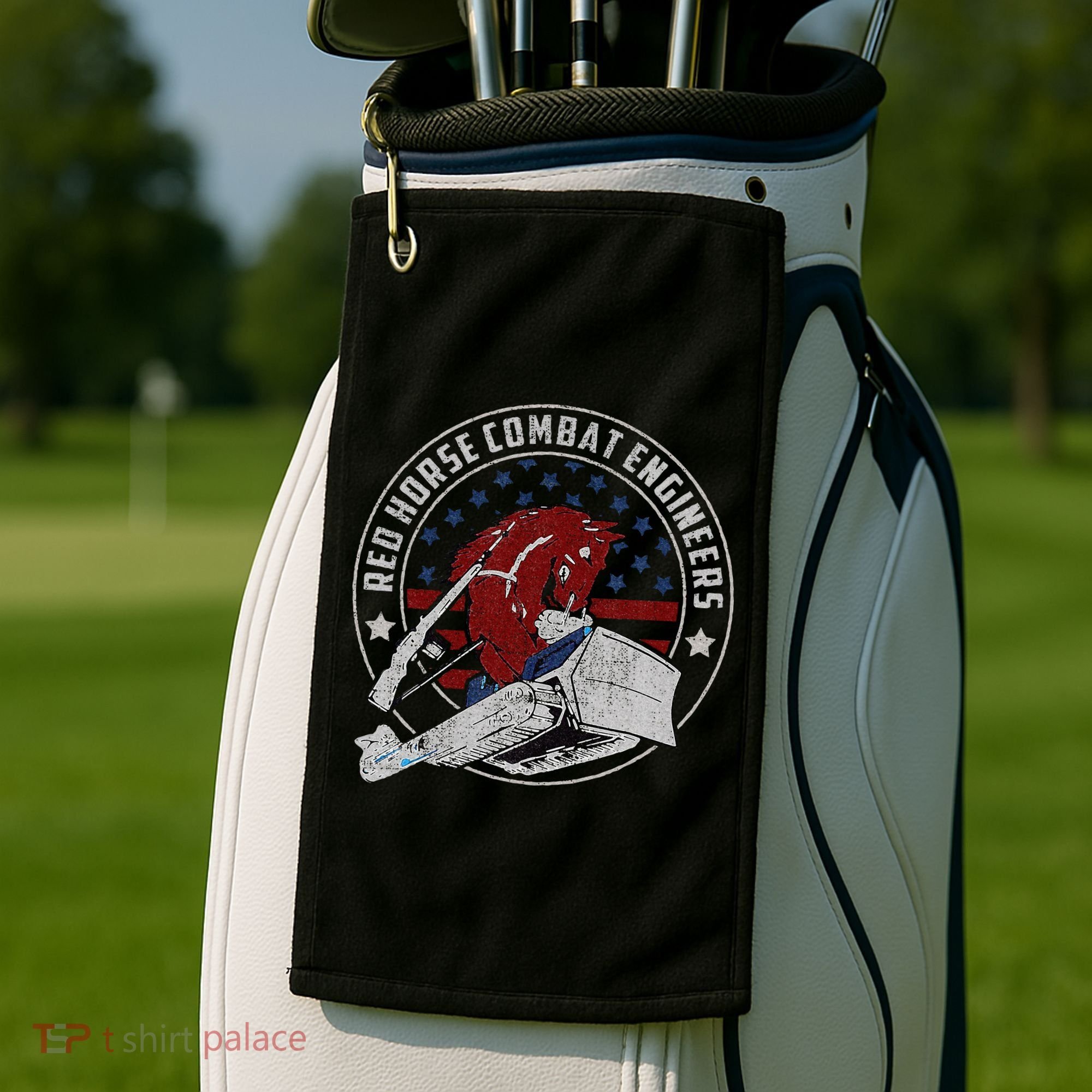 Red Horse Combat Engineer Us Military Golf Towel