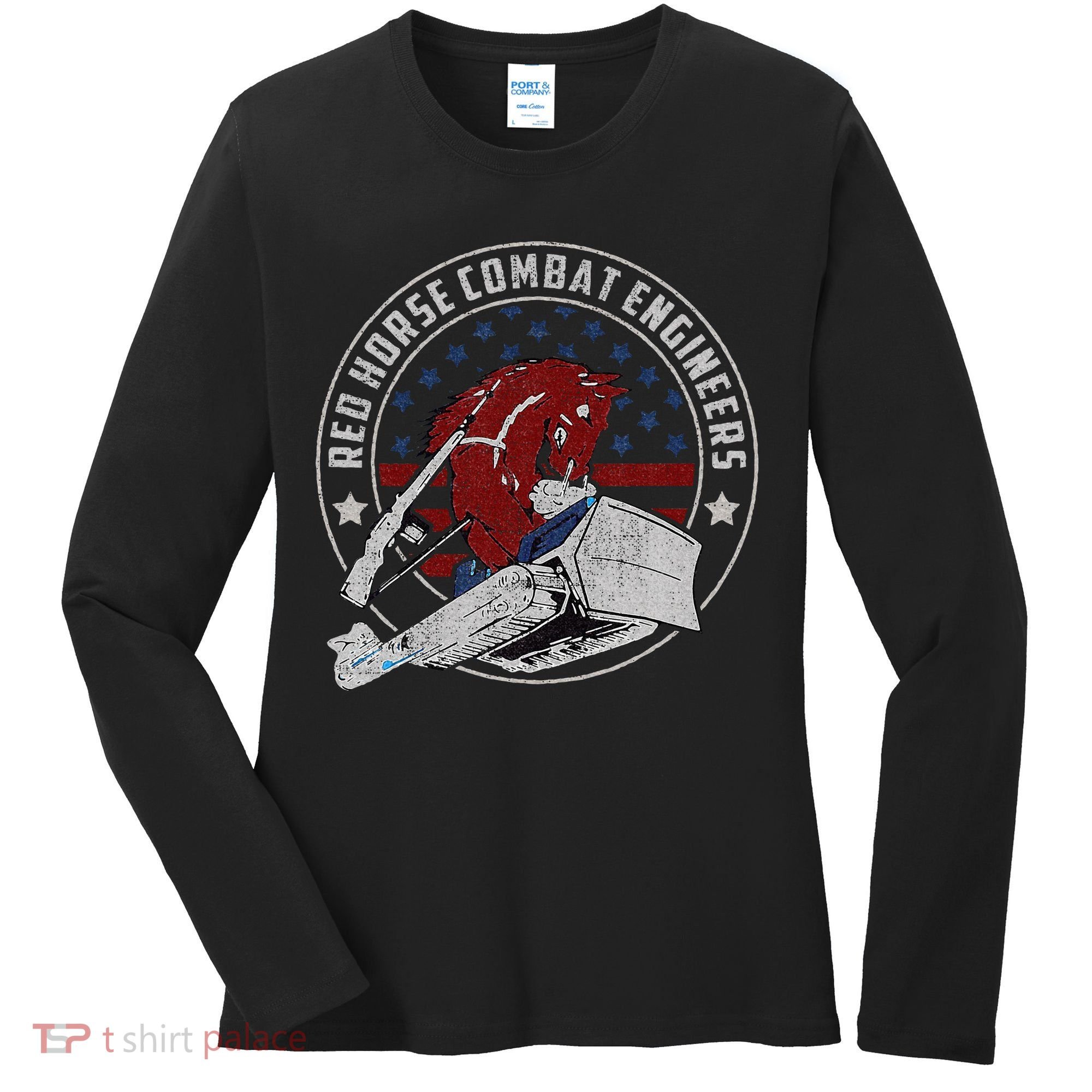 Red Horse Combat Engineer Us Military Women's Long Sleeve Shirt
