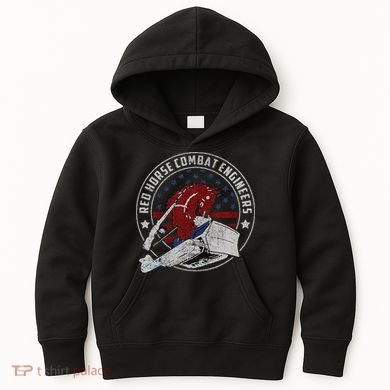 Red Horse Combat Engineer Us Military Kids Hoodie