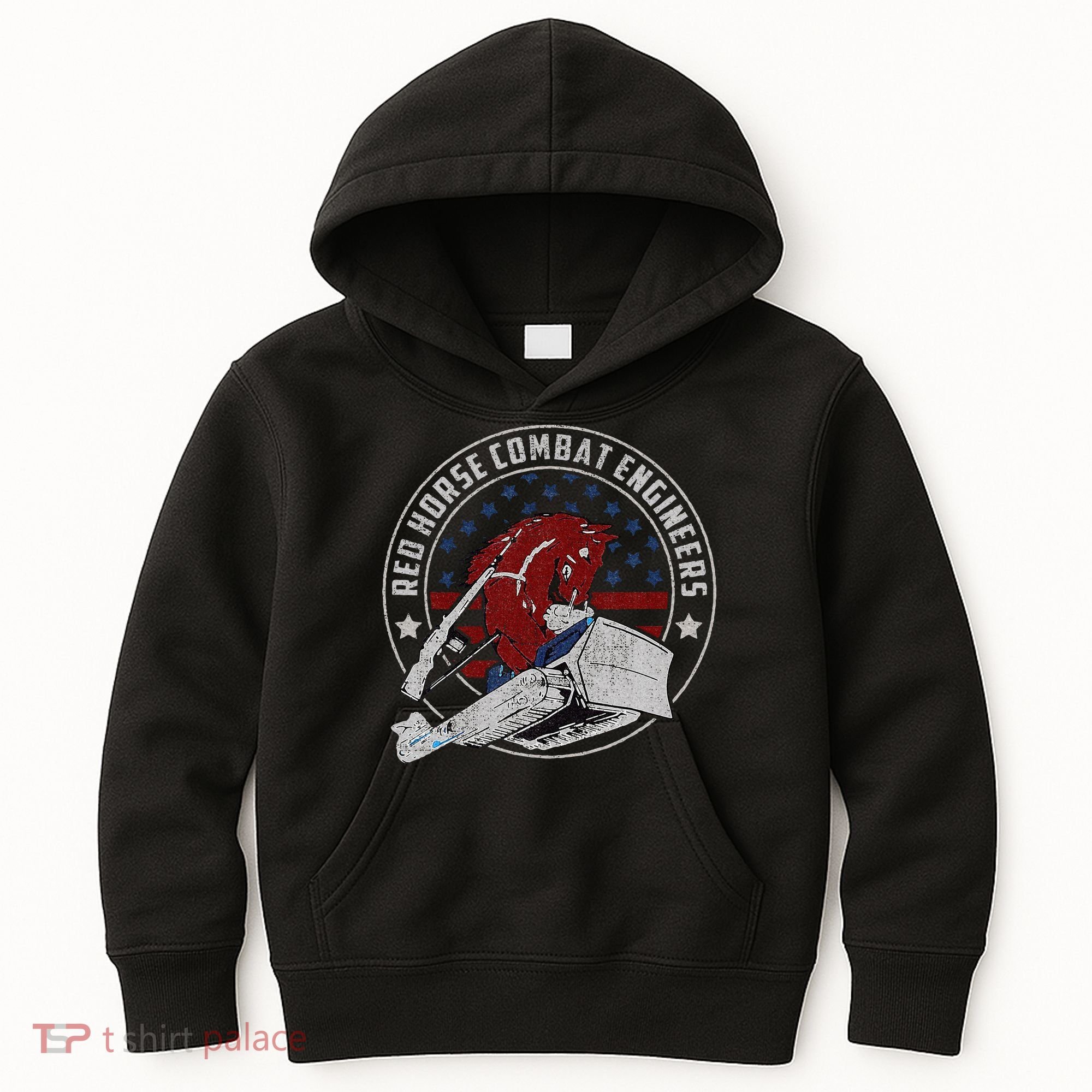 Red Horse Combat Engineer Us Military Kids Hoodie
