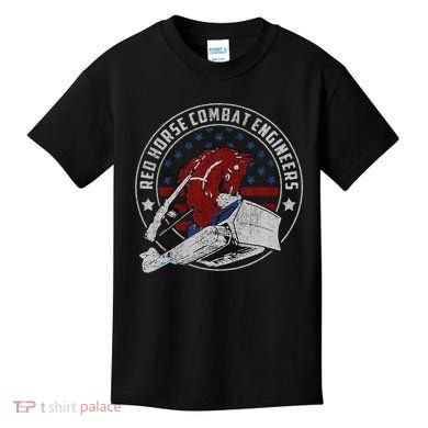 Red Horse Combat Engineer Us Military Kids T-Shirt