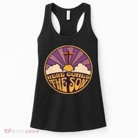 Retro Here Comes The Son Jesus People Revolution Christian Women's Tank Top thumb 0