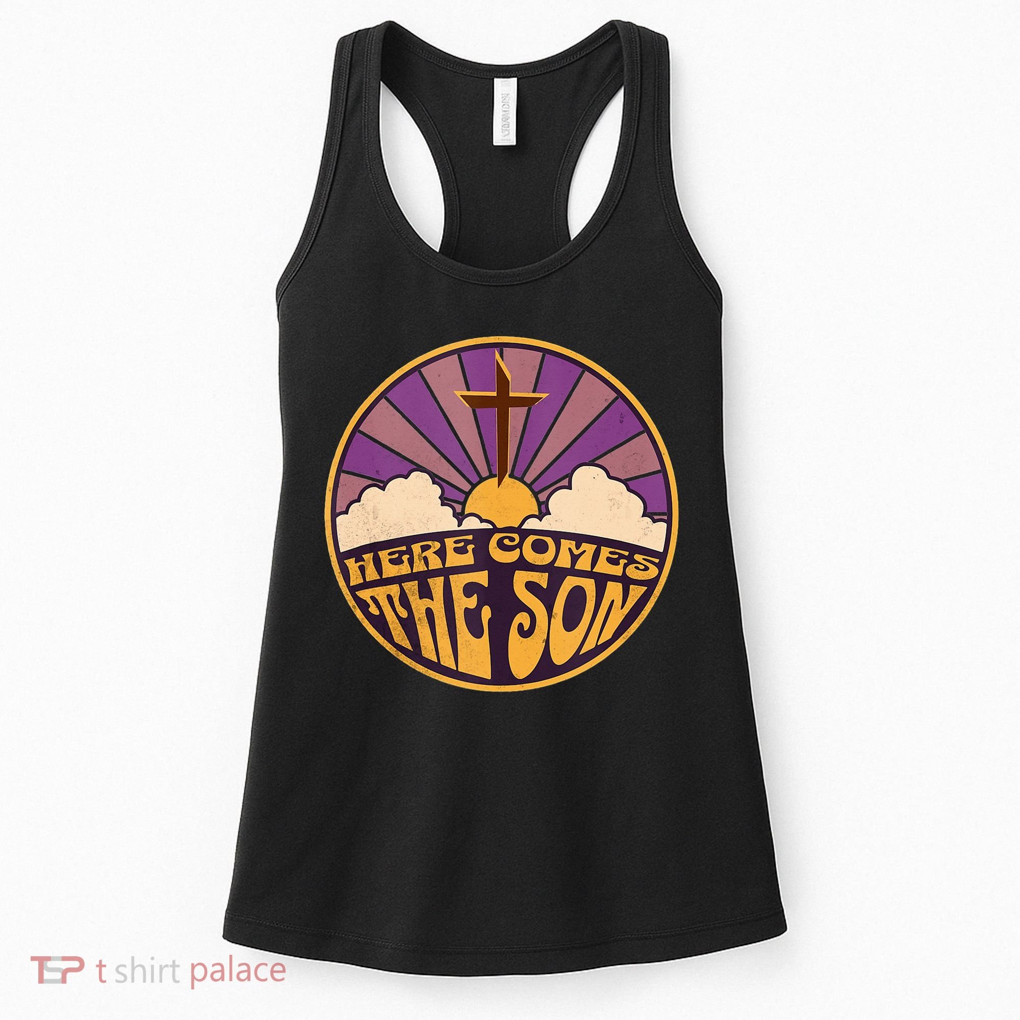 Retro Here Comes The Son Jesus People Revolution Christian Women's Tank Top