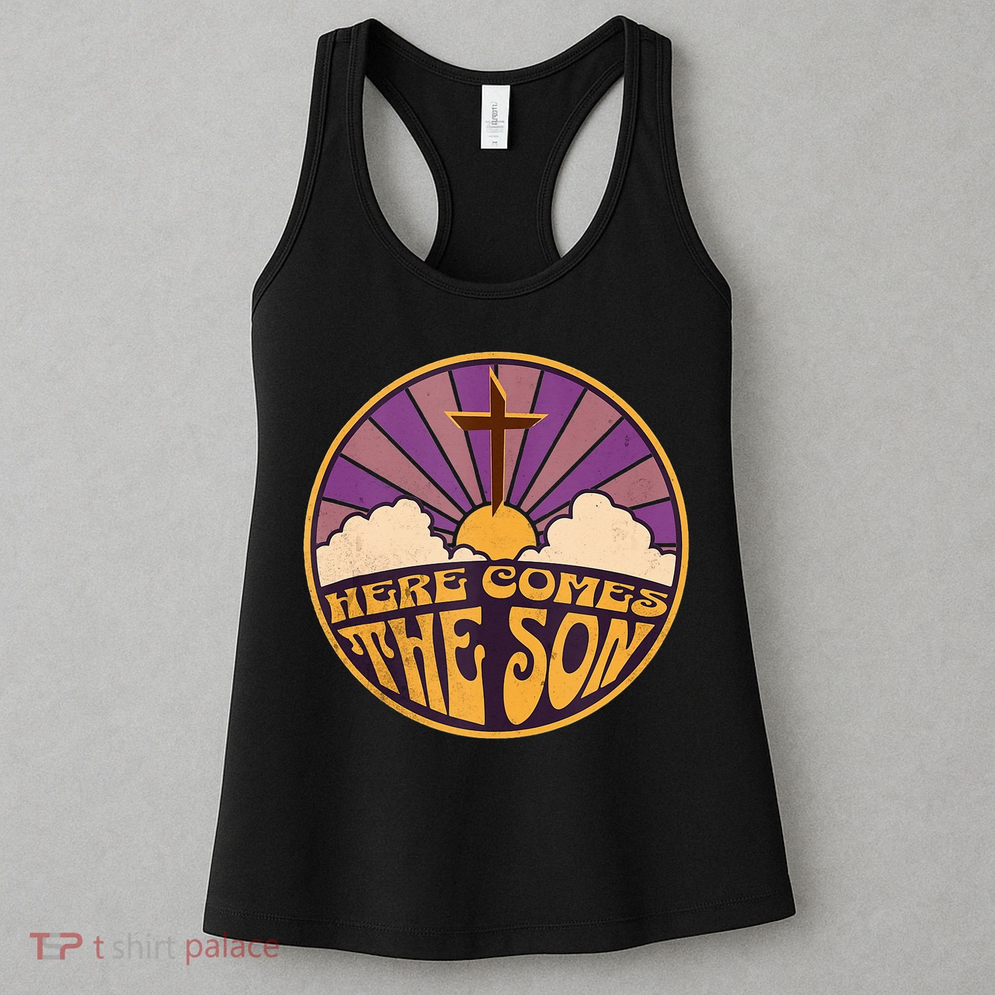 Retro Here Comes The Son Jesus People Revolution Christian Women's Tank Top