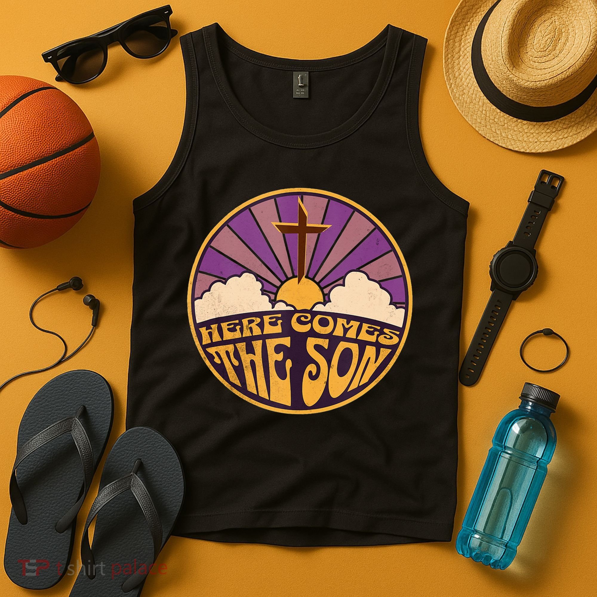 Retro Here Comes The Son Jesus People Revolution Christian Tank Top