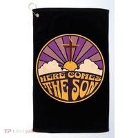 Retro Here Comes The Son Jesus People Revolution Christian Golf Towel thumb 0