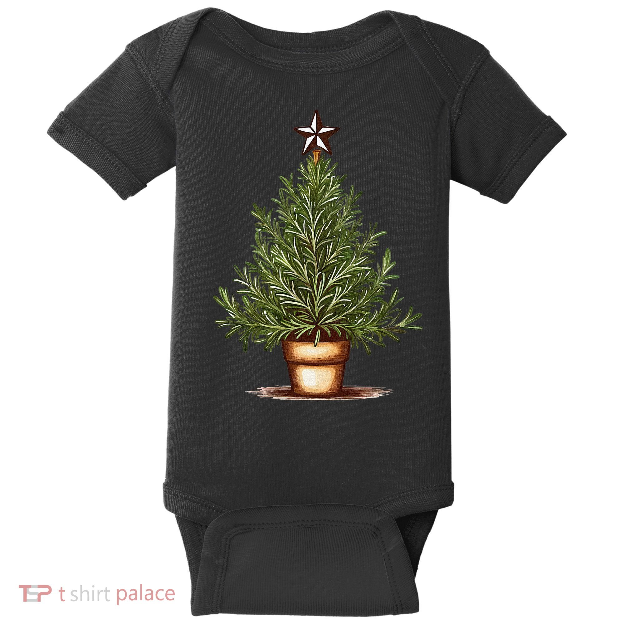 Rosemary Herb Christmas Tree Baby Bodysuit