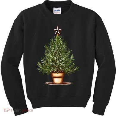 Rosemary Herb Christmas Tree Kids Sweatshirt