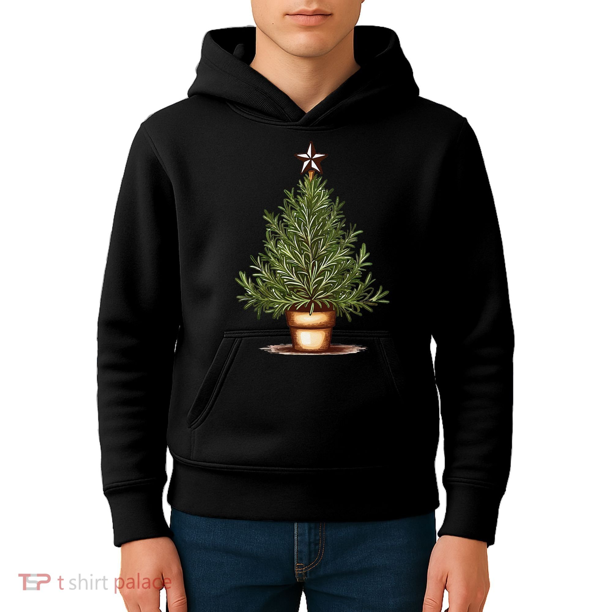 Rosemary Herb Christmas Tree Kids Hoodie