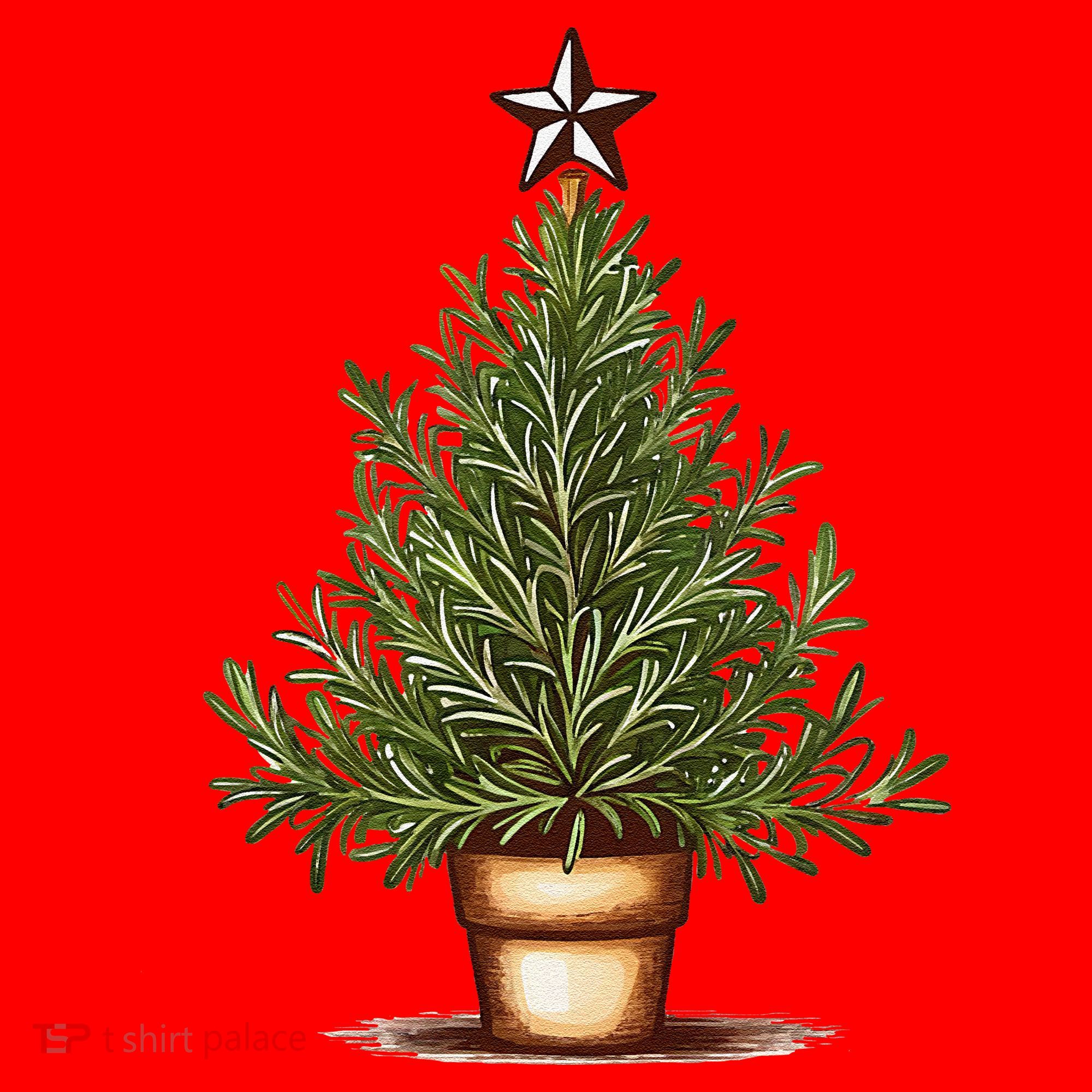 Rosemary Herb Christmas Tree Santa Hat