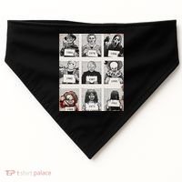 Retro Halloween Creepy Legends Killers Mugshots Horror Fan USA-Made Doggie Bandana thumb 0