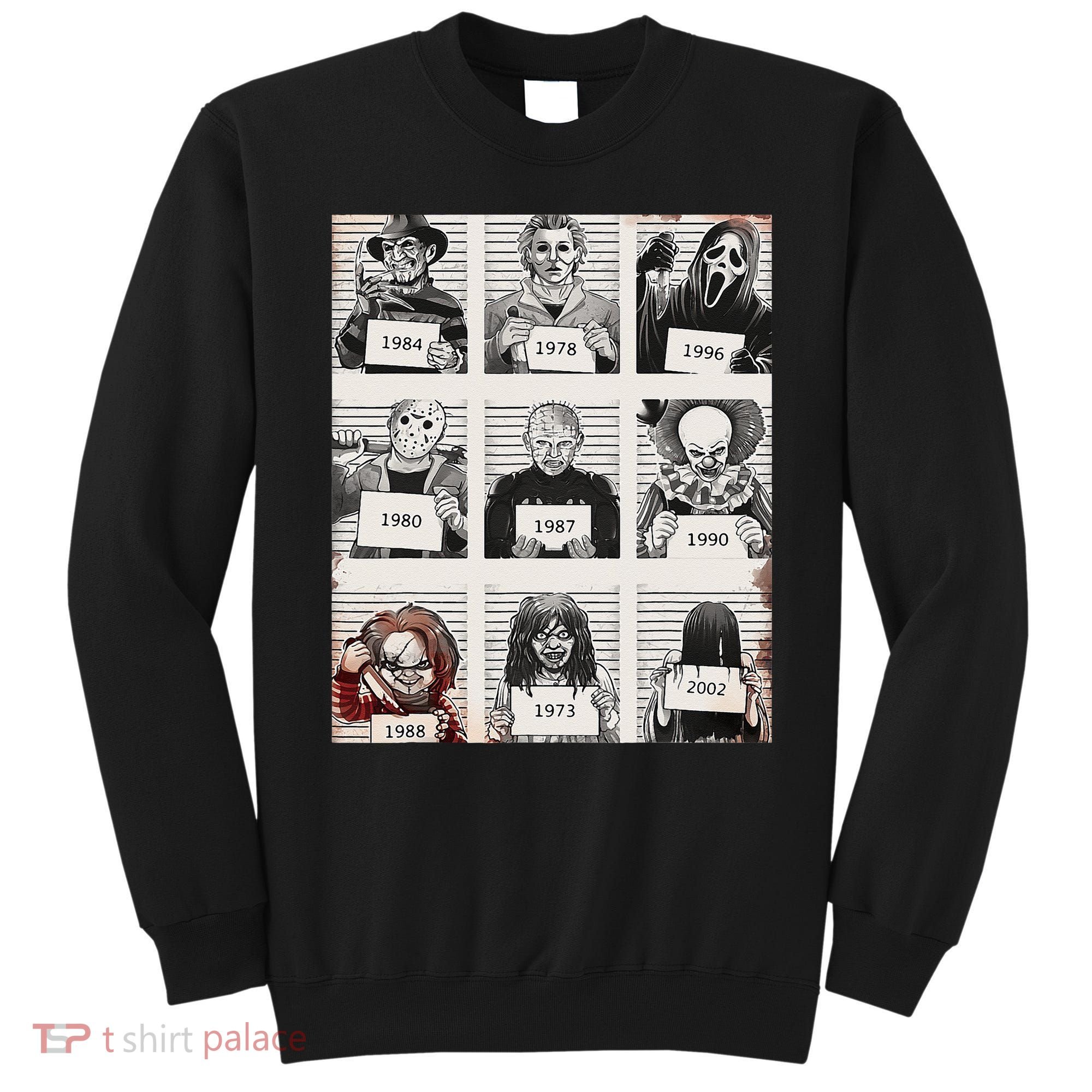 Retro Halloween Creepy Legends Killers Mugshots Horror Fan Sweatshirt