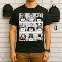 Retro Halloween Creepy Legends Killers Mugshots Horror Fan T-Shirt thumb 6