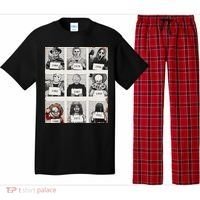 Retro Halloween Creepy Legends Killers Mugshots Horror Fan Pajama Set thumb 0