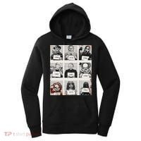 Retro Halloween Creepy Legends Killers Mugshots Horror Fan Women's Hoodie thumb 0