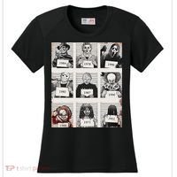 Retro Halloween Creepy Legends Killers Mugshots Horror Fan Women's Cooling Performance Crew T-Shirt thumb 0