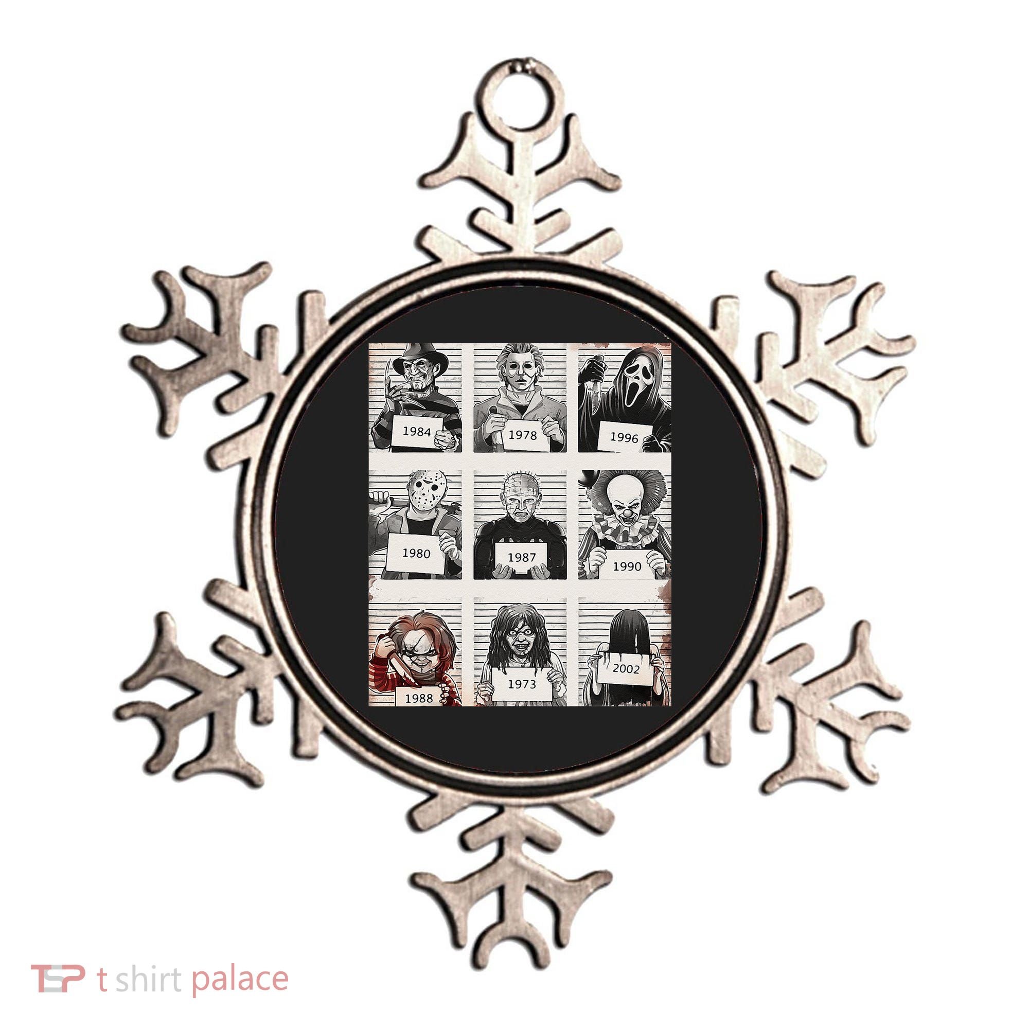 Retro Halloween Creepy Legends Killers Mugshots Horror Fan Ornament