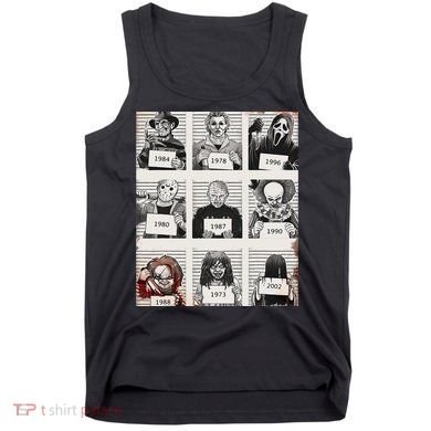 Retro Halloween Creepy Legends Killers Mugshots Horror Fan Tank Top