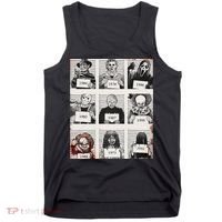 Retro Halloween Creepy Legends Killers Mugshots Horror Fan Tank Top thumb 0