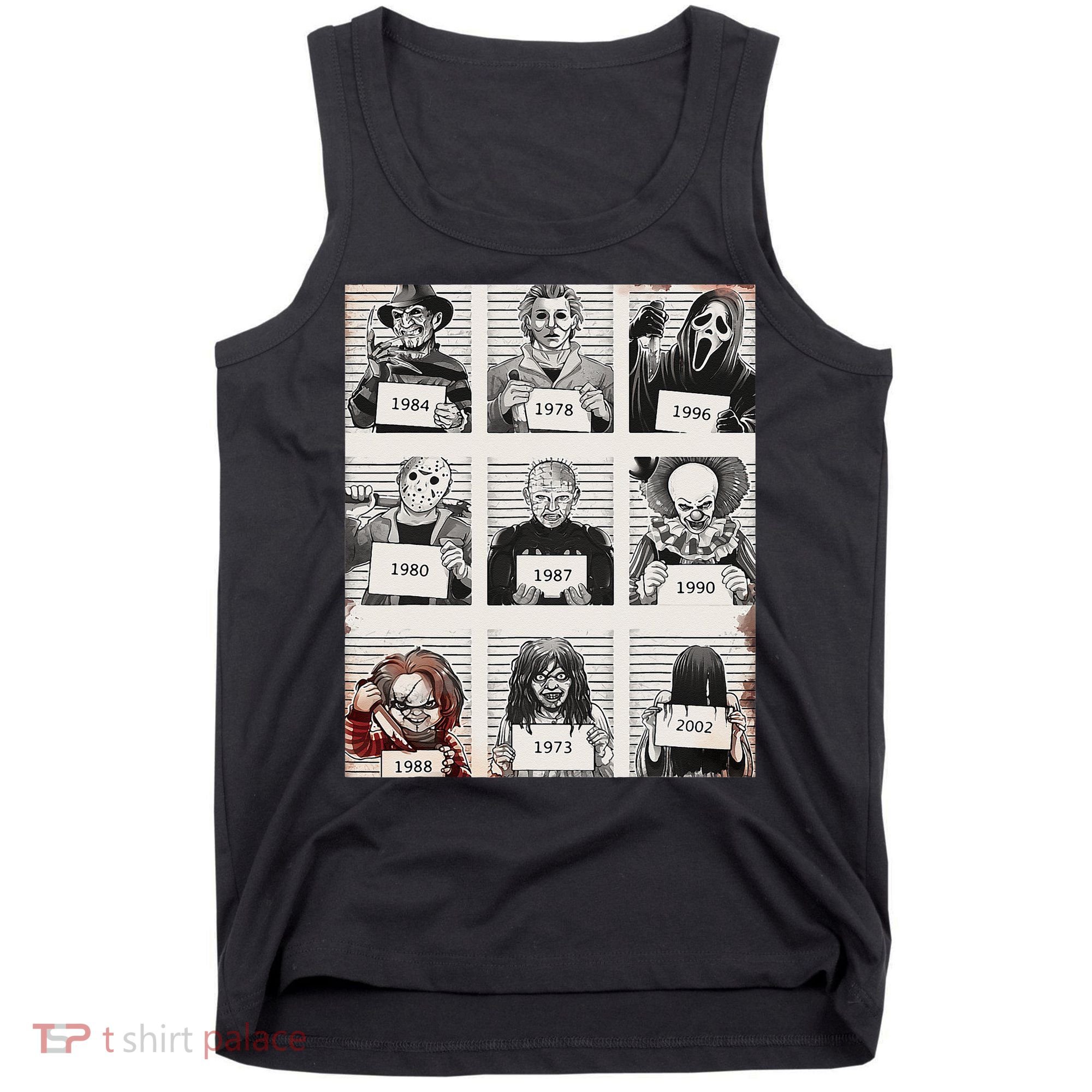 Retro Halloween Creepy Legends Killers Mugshots Horror Fan Tank Top