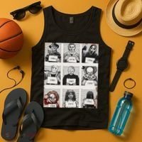 Retro Halloween Creepy Legends Killers Mugshots Horror Fan Tank Top thumb 4
