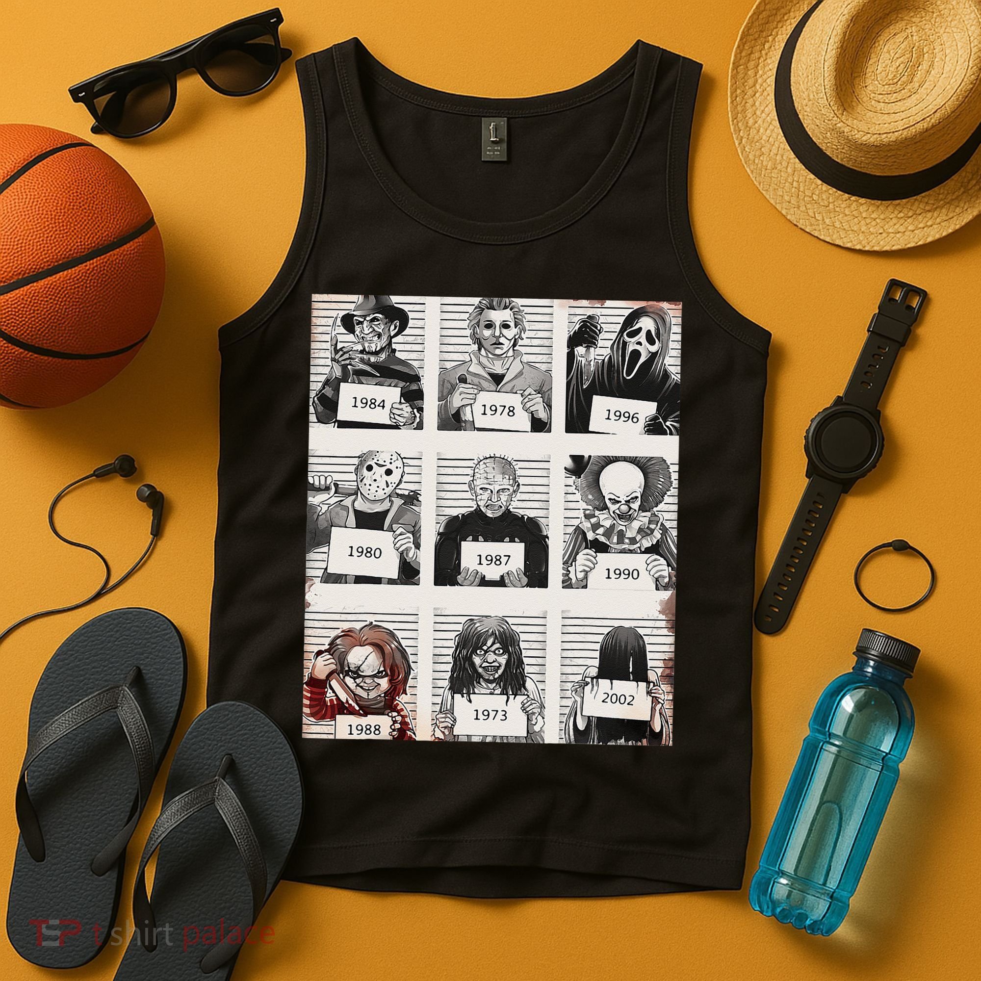 Retro Halloween Creepy Legends Killers Mugshots Horror Fan Tank Top