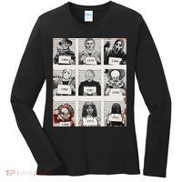 Retro Halloween Creepy Legends Killers Mugshots Horror Fan Women's Long Sleeve Shirt thumb 0