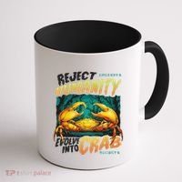 Reject Humanity Crab Horror Crab Horror Funny Meme Coffee Mug thumb 1