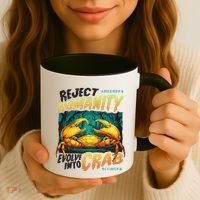 Reject Humanity Crab Horror Crab Horror Funny Meme Coffee Mug thumb 3