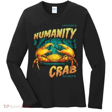 Reject Humanity Crab Horror Crab Horror Funny Meme Women's Long Sleeve Shirt
