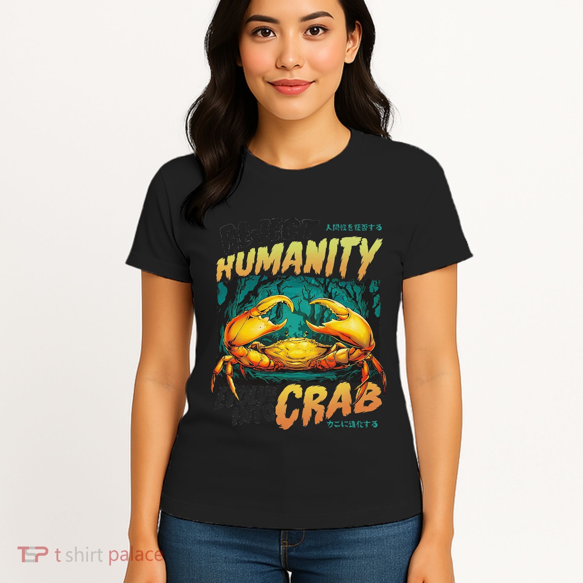 Reject Humanity Crab Horror Crab Horror Funny Meme Women's T-Shirt