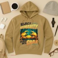 Reject Humanity Crab Horror Crab Horror Funny Meme Hoodie thumb 3