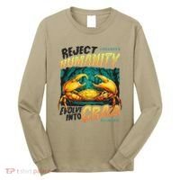 Reject Humanity Crab Horror Crab Horror Funny Meme Long Sleeve Shirt thumb 0