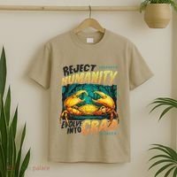 Reject Humanity Crab Horror Crab Horror Funny Meme T-Shirt thumb 2