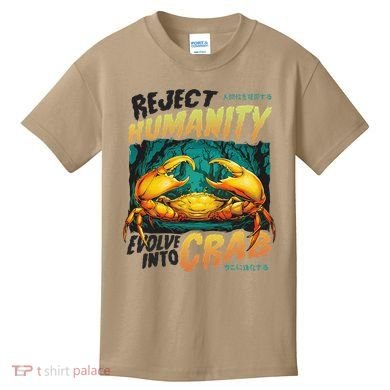 Reject Humanity Crab Horror Crab Horror Funny Meme Kids T-Shirt
